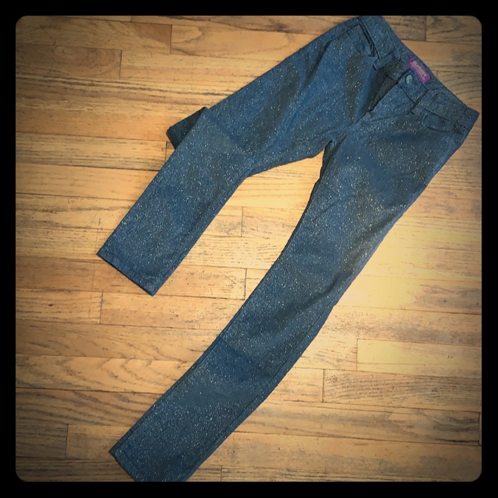 Slim leg gray with sliver speck jeans